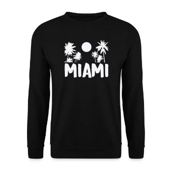 miami- - Unisex Pullover - Schwarz - Vorne - Alina (178cm) & Michal (187cm)