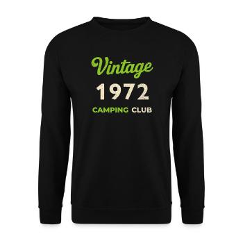 Vintage 1972 – Camping Club Retro Geburtsjahr - Unisex Pullover - Schwarz - Vorne - Alina (178cm) & Michal (187cm)