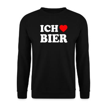 Ich liebe bier - Unisex Pullover - Schwarz - Vorne - Alina (178cm) & Michal (187cm)