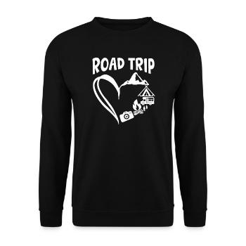 Camping Scouts Bergwanderung Roadtrip Camper - Unisex Pullover - Schwarz - Vorne - Alina (178cm) & Michal (187cm)