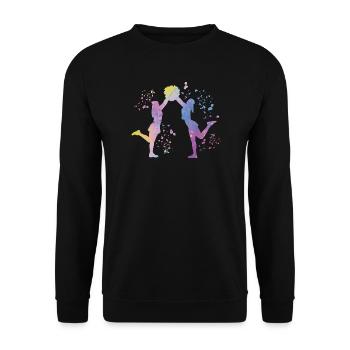 Cheerpom pom girls Mom Cheerleading - Sweat-shirt Unisexe - noir - Devant - Alina (178cm) & Michal (187cm)