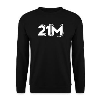 Limite d’approvisionnement de 21M Bitcoin Lettres minimales - Sweat-shirt Unisexe - noir - Devant - Alina (178cm) & Michal (187cm)