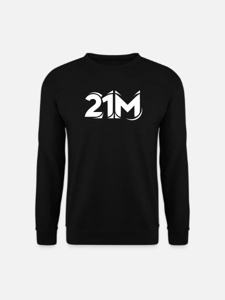 21M Bitcoin Supply Limit Minimal Lettering - Unisex Sweatshirt - black