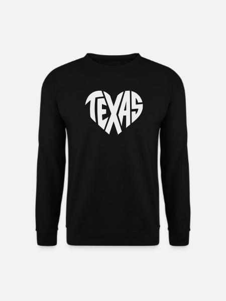 Texas Heart Typography - Unisex Sweatshirt - black