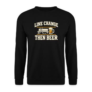 Ligue de la Bière Hockey Humour des joueurs drôles de hockey - Sweat-shirt Unisexe - noir - Devant - Alina (178cm) & Michal (187cm)