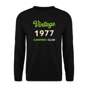 Vintage 1977 – Camping Club Retro Birth Year - Unisex Sweatshirt - black - Front - Alina (178cm) & Michal (187cm)