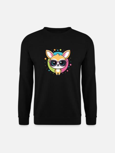 Chihuahua-Kawaii-Pop-Gläser - Unisex Pullover - Schwarz