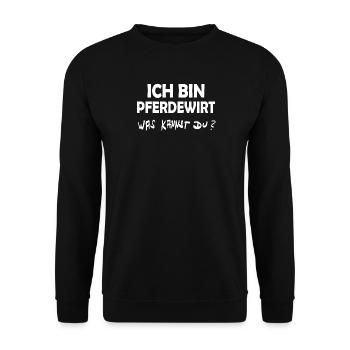 Geschenk für Pferdewirt - Unisex Pullover - Schwarz - Vorne - Alina (178cm) & Michal (187cm)
