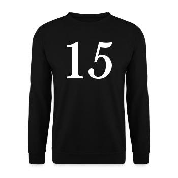 15. 15 ANS. 15e ANNIVERSAIRE. ANNIVERSAIRE 15 ANS. - Sweat-shirt Unisexe - noir - Devant - Alina (178cm) & Michal (187cm)