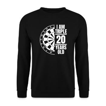 J’ai trois fois 20 ans - Sweat-shirt Unisexe - noir - Devant - Alina (178cm) & Michal (187cm)