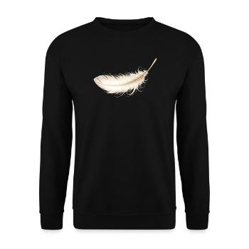 Delicate Goose Feather Elegant Vintage Design - Unisex Sweatshirt - black - Front - Alina (178cm) & Michal (187cm)
