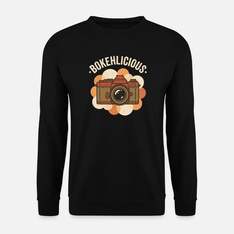 Bokehlicious - Retro Photography Camera Motif - Unisex Sweatshirt - black