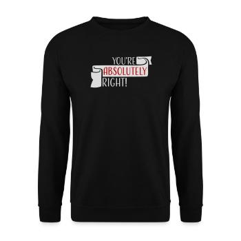 You're Absolutely Right Lustig Sarkastisch KI Logo - Unisex Pullover - Schwarz - Vorne - Alina (178cm) & Michal (187cm)