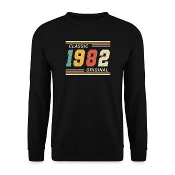 Classic 1982 original 1982 - Unisex Pullover - Schwarz - Vorne - Alina (178cm) & Michal (187cm)
