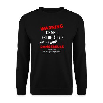 Humour homme couple femme jalouse saint valentin - Sweat-shirt Unisexe - noir - Devant - Alina (178cm) & Michal (187cm)