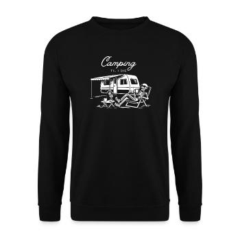 Camping til I die - Unisex Sweatshirt - black - Front - Alina (178cm) & Michal (187cm)