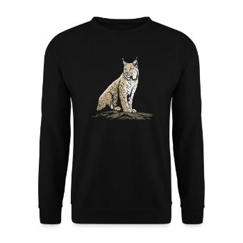 Lynx Rock Portrait Wildcat Nature - Sweat-shirt Unisexe - noir - Devant - Alina (178cm) & Michal (187cm)