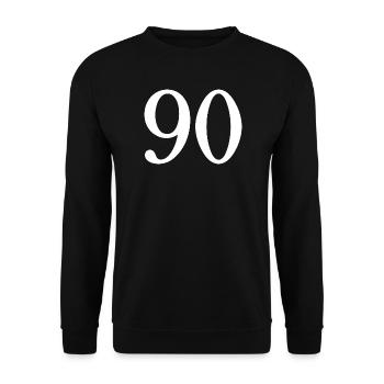 90. 90 ANS. 90e ANNIVERSAIRE. ANNIVERSAIRE 90 ANS. - Sweat-shirt Unisexe - noir - Devant - Alina (178cm) & Michal (187cm)