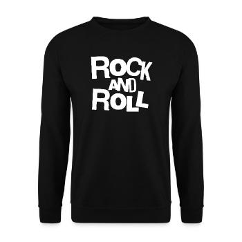 Rock and Roll Bold Typography T-Shirt - Unisex Pullover - Schwarz - Vorne - Alina (178cm) & Michal (187cm)