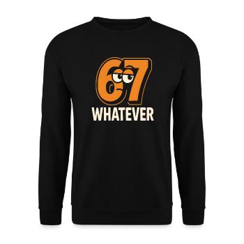 Six Seven : Whatever Italian Brainrot Humour Meme - Sweat-shirt Unisexe - noir - Devant - Alina (178cm) & Michal (187cm)
