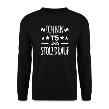 Ausgemustert und Stolz drauf - Unisex Pullover - Schwarz - Vorne - Alina (178cm) & Michal (187cm)