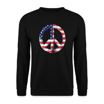Drapeau de la paix des États-Unis - Sweat-shirt Unisexe - noir - Devant - Alina (178cm) & Michal (187cm)
