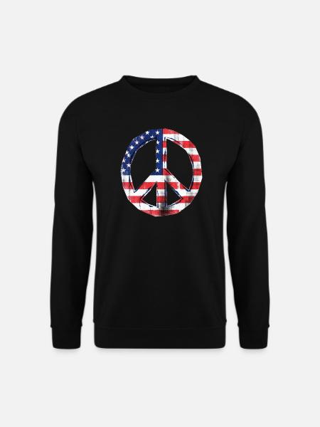 Peace USA Flag - Unisex Sweatshirt - black