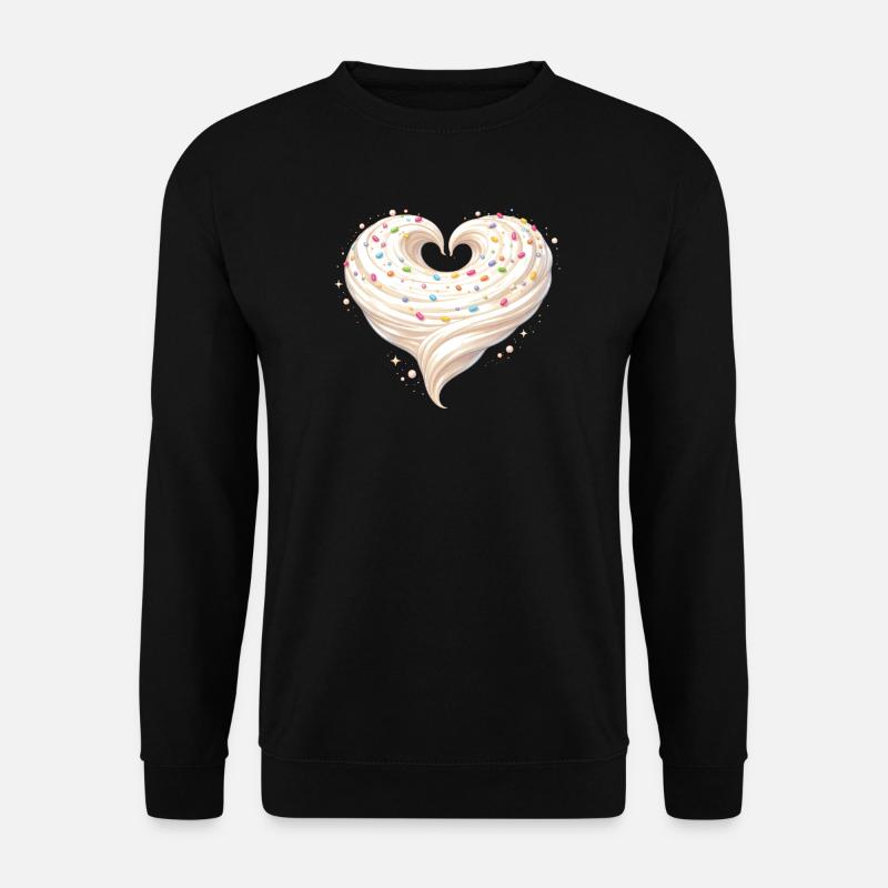 Flødehjerte bagesødt design - Unisex sweater - sort