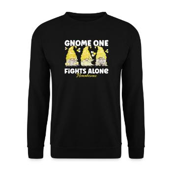 Gnome One Fights Alone Yellow Memory - Unisex Sweatshirt - black - Front - Alina (178cm) & Michal (187cm)