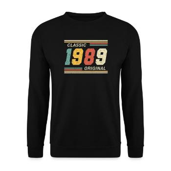 Classique 1989 original 1989 - Sweat-shirt Unisexe - noir - Devant - Alina (178cm) & Michal (187cm)