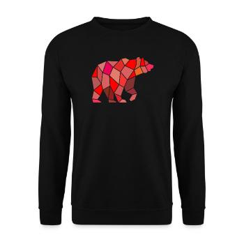 Geometric Bear in Mosaic - Unisex Sweatshirt - black - Front - Alina (178cm) & Michal (187cm)