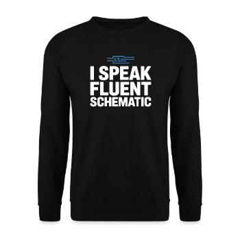 Je parle couramment la technologie des schémas circuités - Sweat-shirt Unisexe - noir - Devant - Alina (178cm) & Michal (187cm)