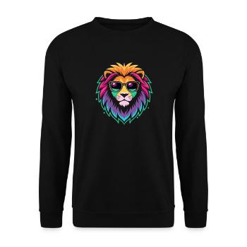 Rainbow Lion Sunglasses - Unisex Sweatshirt - black - Front - Alina (178cm) & Michal (187cm)