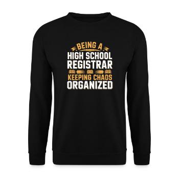 Funny School Secretary School Administration Office Work - Unisex Sweatshirt - black - Front - Alina (178cm) & Michal (187cm)