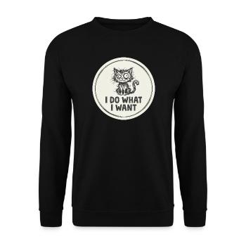 I do what I want Cat - Unisex Sweatshirt - black - Front - Alina (178cm) & Michal (187cm)