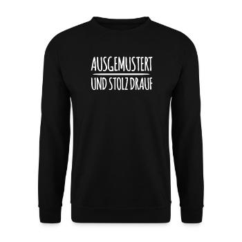 Ausgemustert Gegen Krieg - Unisex Pullover - Schwarz - Vorne - Alina (178cm) & Michal (187cm)
