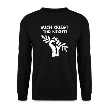 Gegen Krieg Für Frieden - Unisex Pullover - Schwarz - Vorne - Alina (178cm) & Michal (187cm)