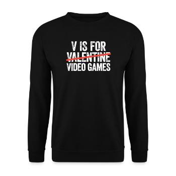 Valentine Gaming Typography - Unisex Sweatshirt - black - Front - Alina (178cm) & Michal (187cm)