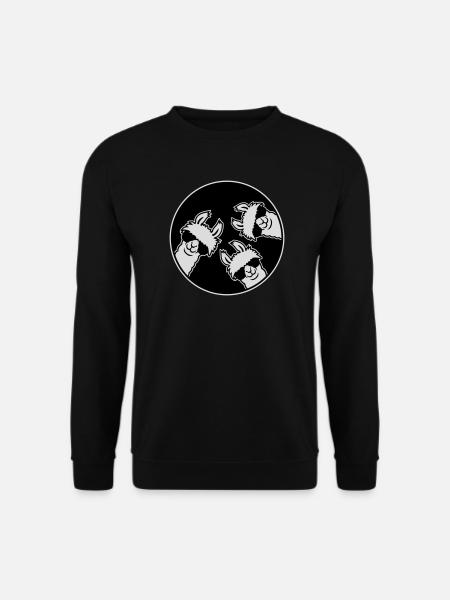 Tre Lama Fighe, Distintivo a Cerchio di Occhiali da Sole Divertente - Felpa unisex - nero