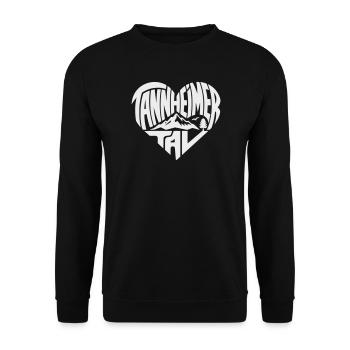 Tannheimer Tal Heart Mountain Landscape - Unisex Sweatshirt - black - Front - Alina (178cm) & Michal (187cm)