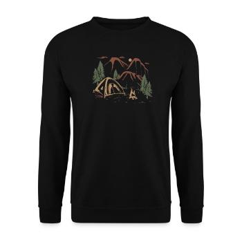 Backcountry Camp Night Sketch - Unisex Sweatshirt - black - Front - Alina (178cm) & Michal (187cm)