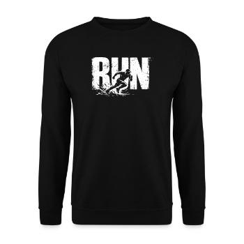 Cadeau de Running Shirt Running Fitness - Sweat-shirt Unisexe - noir - Devant - Alina (178cm) & Michal (187cm)