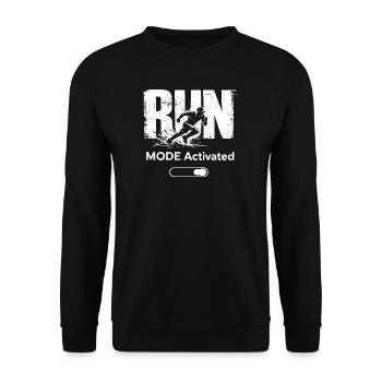 Cadeau de fitness pour la course activée en mode course - Sweat-shirt Unisexe - noir - Devant - Alina (178cm) & Michal (187cm)