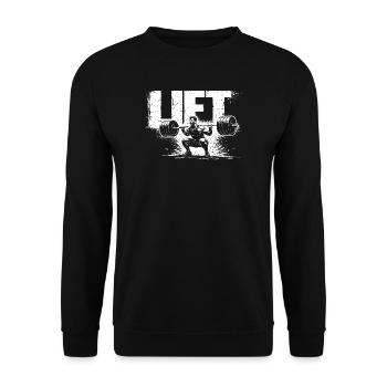 Lift Shirt Gym Workout Weightlifting Gift - Unisex Pullover - Schwarz - Vorne - Alina (178cm) & Michal (187cm)