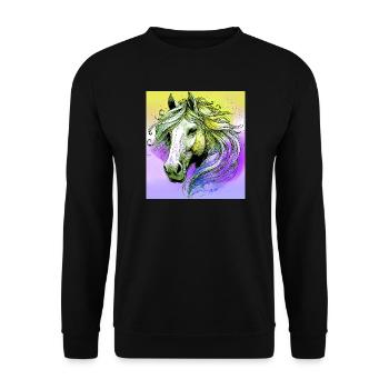 horse - Unisex Sweatshirt - black - Front - Alina (178cm) & Michal (187cm)
