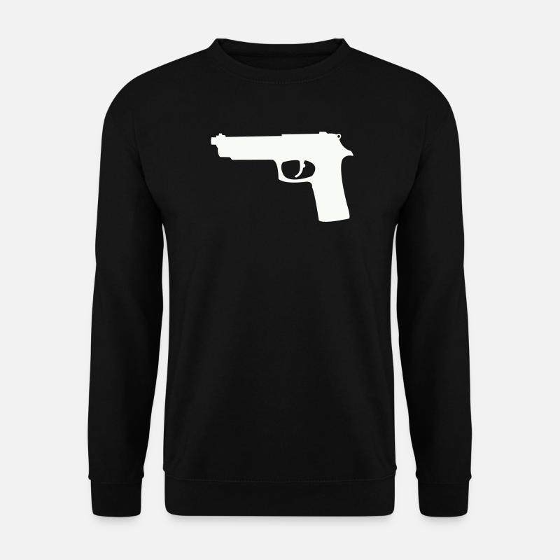 Pistol silhouette in contrast - Unisex Sweatshirt - black