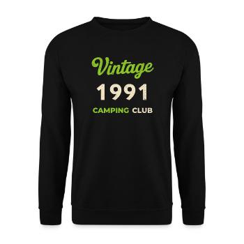 Vintage 1991 – Année de naissance rétro du Camping Club - Sweat-shirt Unisexe - noir - Devant - Alina (178cm) & Michal (187cm)