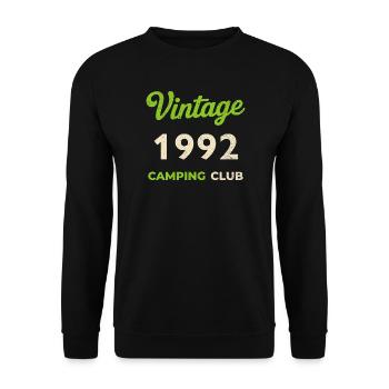 Vintage 1992 – Camping Club Retro Birth Year - Unisex Sweatshirt - black - Front - Alina (178cm) & Michal (187cm)