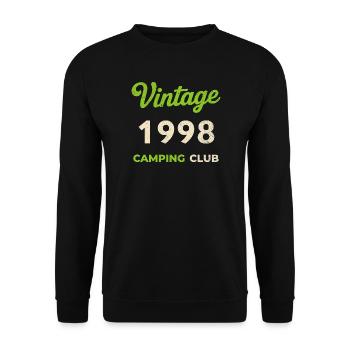 Vintage 1998 – Camping Club Retro Birth Year - Unisex Sweatshirt - black - Front - Alina (178cm) & Michal (187cm)