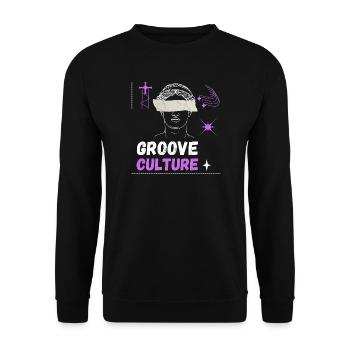 Groove-Kultur, hardgroove, Trance-Techno-Kunst, - Unisex Pullover - Schwarz - Vorne - Alina (178cm) & Michal (187cm)